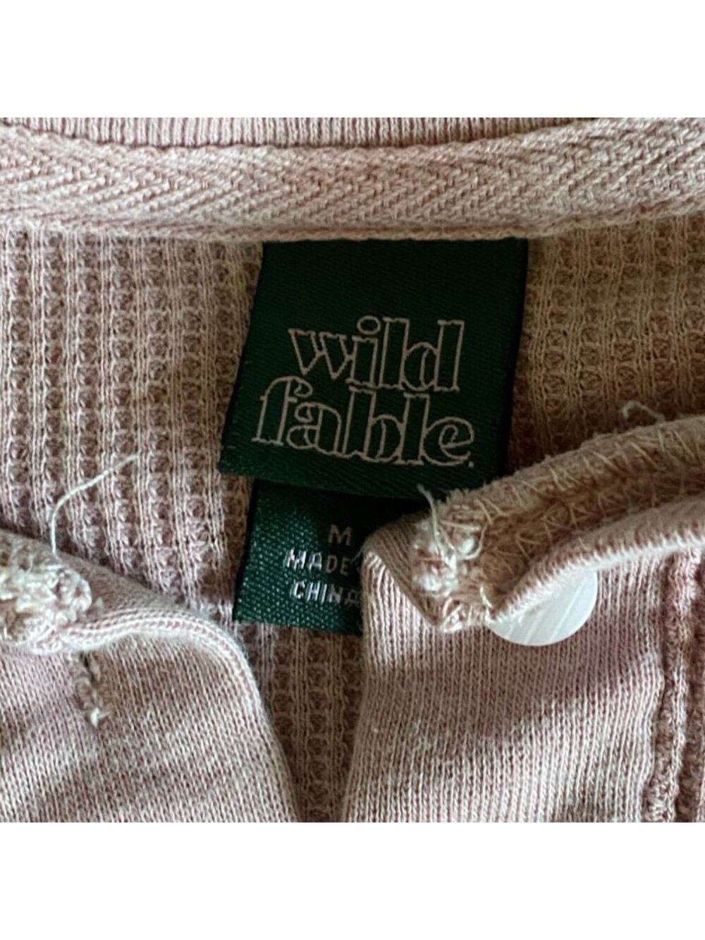 Wild Fable Womens Waffle Knit Cropped Thermal Shirt-Pink-Size M-GUC - Picture 4 of 7